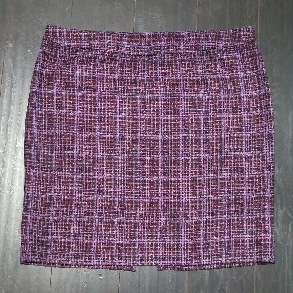 Lane Bryant Purple Plaid Pencil Skirt